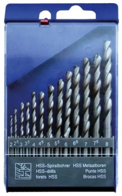 

Zestaw Wierteł Do Metalu Hss od 2mm do 8mm 13szt.
