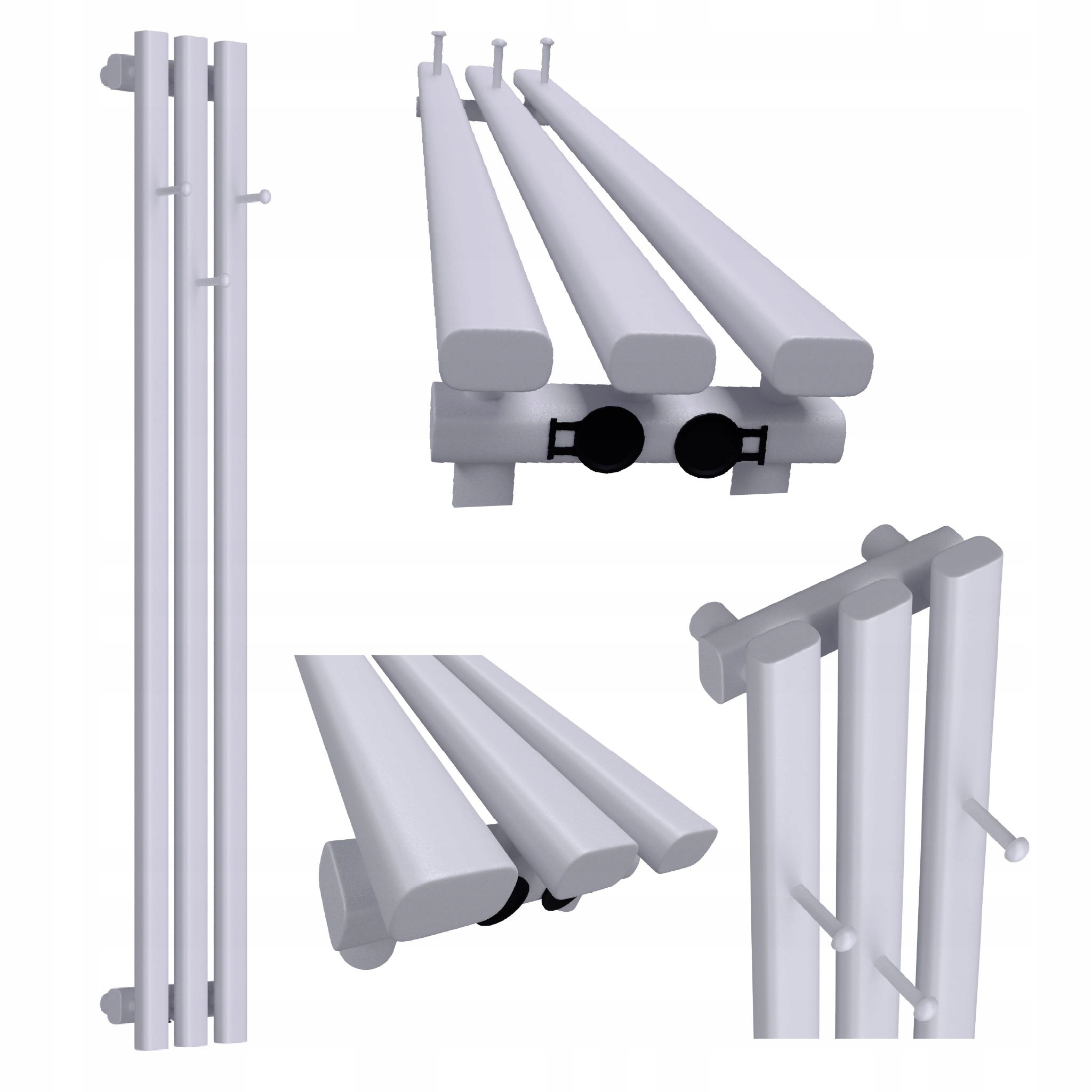 Dekorativní radiátor HORYZONT3 Hook 160x21 šedá struktura