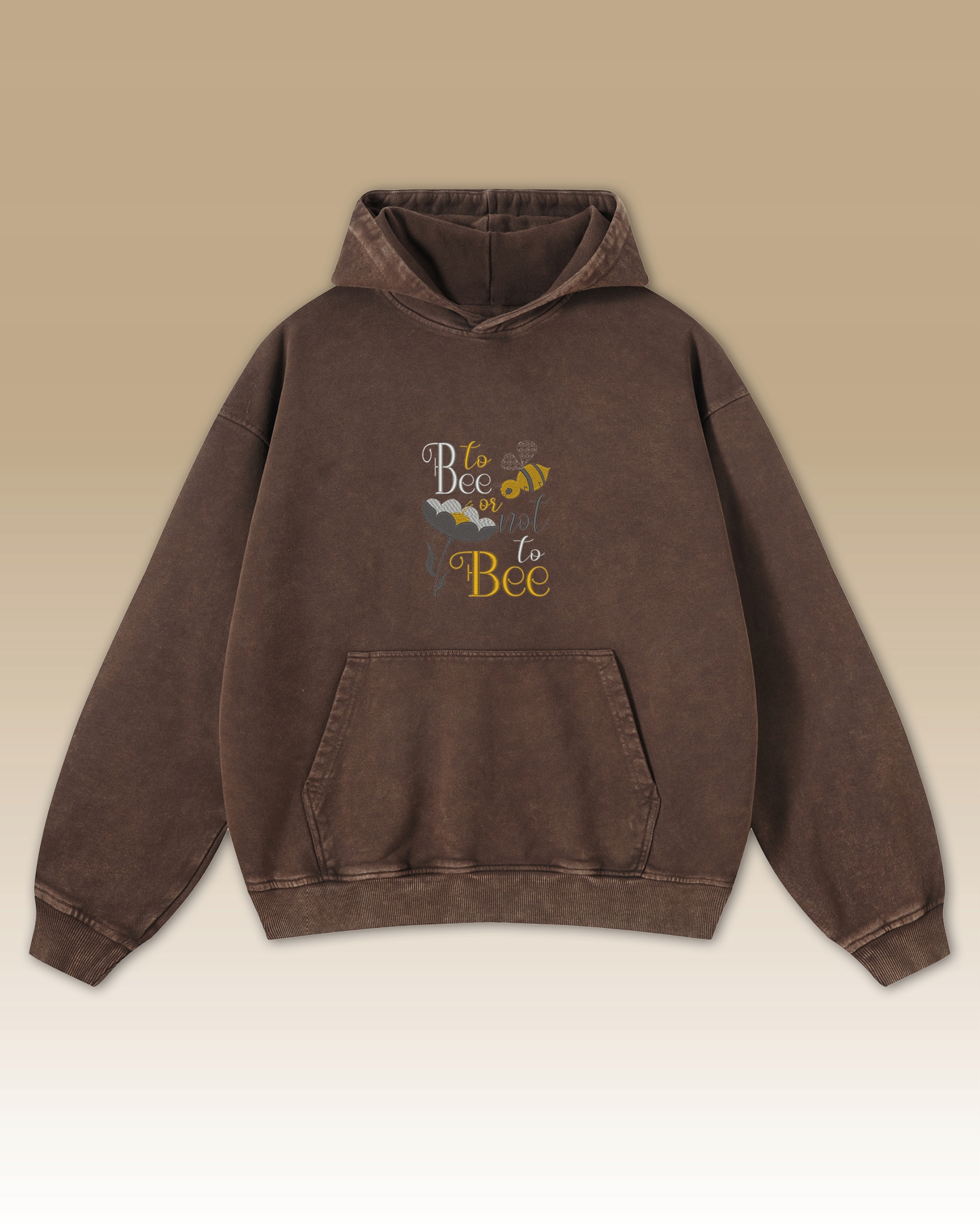 Mikina To Bee or No To Bee Výšivka Včela Zábavná včelka Hnědá XXL