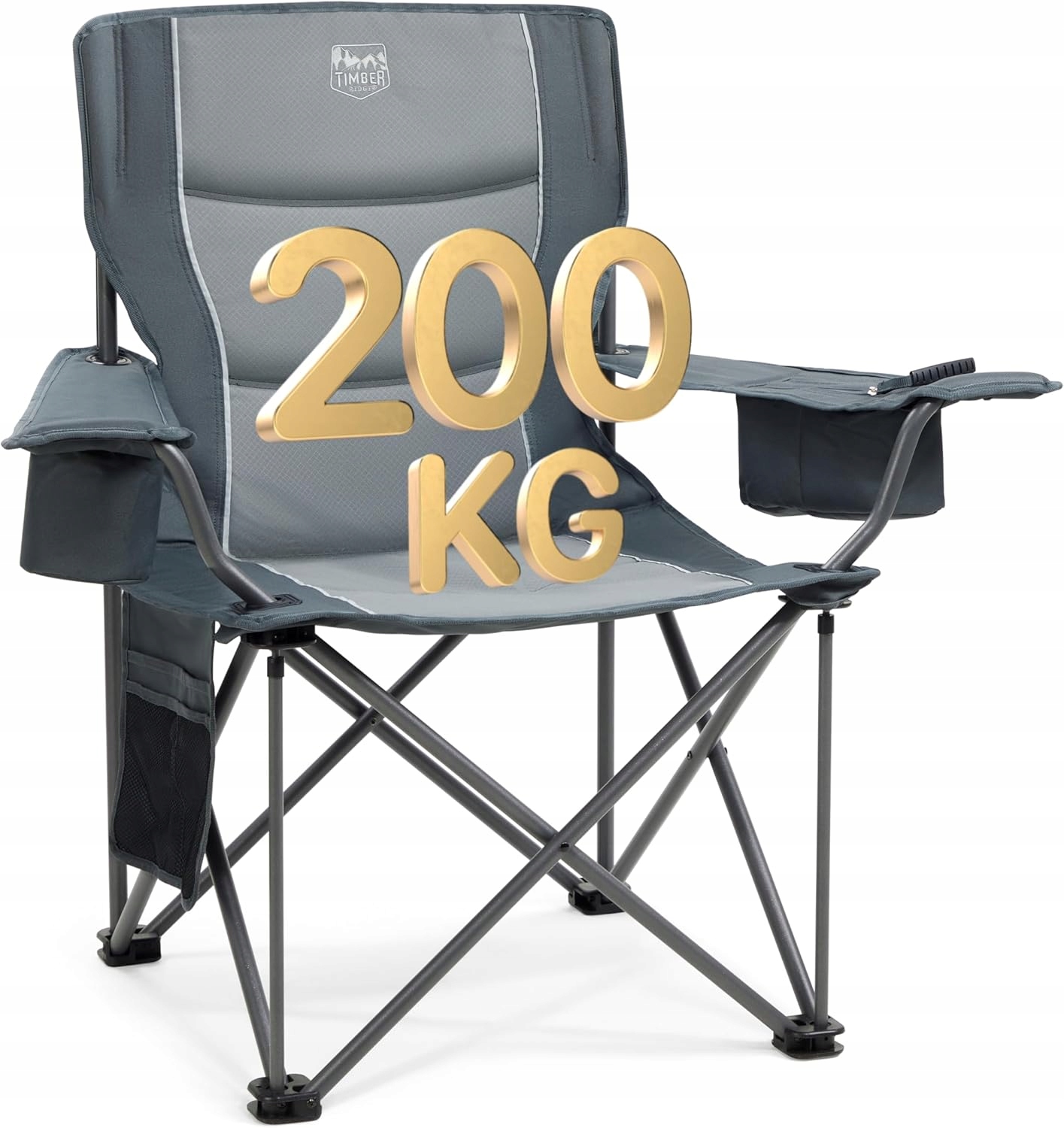 Krzesełko Kempingowe Timber Ridge Oversize 200kg Składane Torba Termiczna