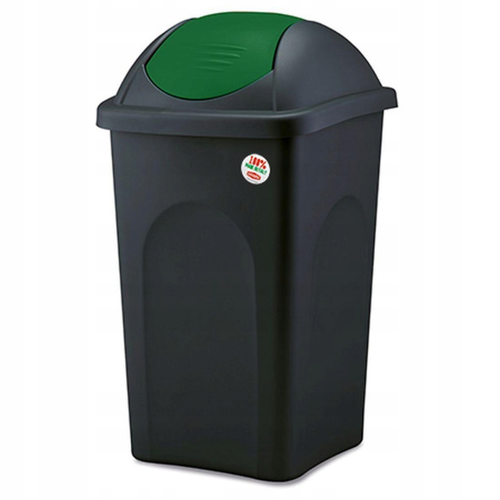 Koš odp.výklop.MULTIPAT 60l čtverc.ČER/ZE víko Ph