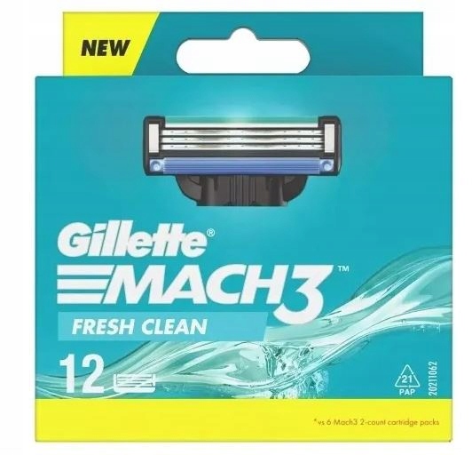 Gillette Mach 3 Fresh Clean wkłady 12szt-Zdjęcie-0