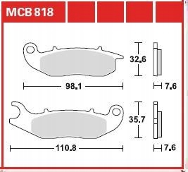 Klocki hamulcowe przód/tył Trw MCB818