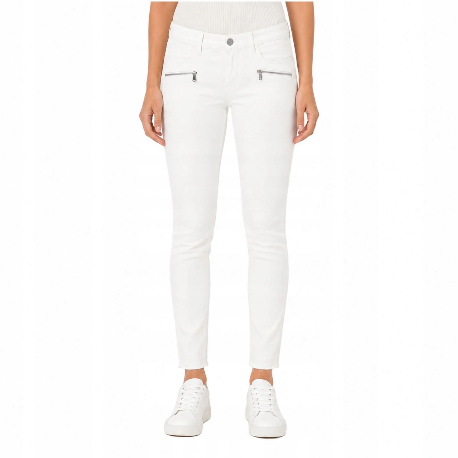 Dámské kalhoty Le Temps Des Cerises bílé skinny bavlněné vel. W27