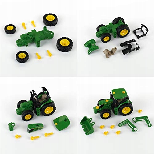 Адвент-календарь Theo Klein John Deere 6215R, сборный трактор 1:24 с плугом — фото 5