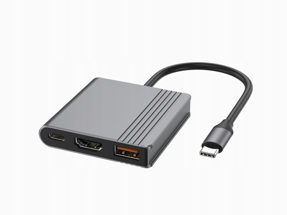 Gembird Adapter wieloportowy Usb typu C 3 w 1 (port Usb Hdmi +usb-c), gwi