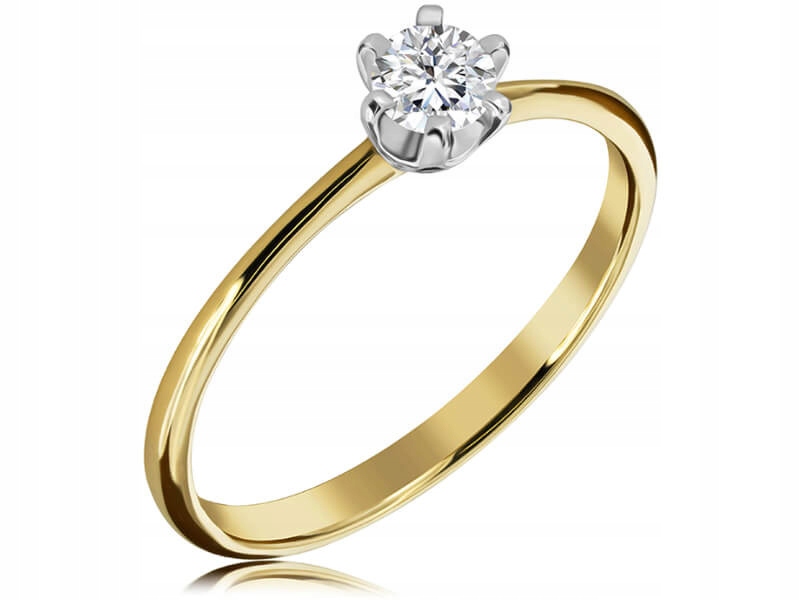 Zlatý prstýnek 585 s očkem z přírodního diamantu u příležitosti zásnub r8