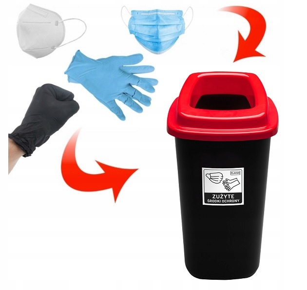 

Kosz na zużyte maseczki i rękawiczki odpady 45 l