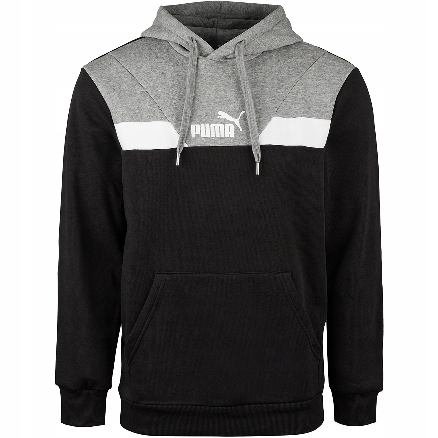 Puma Męska Bluza Z Kapturem Kangurka Sportowa Bawełniana Czarna r. M