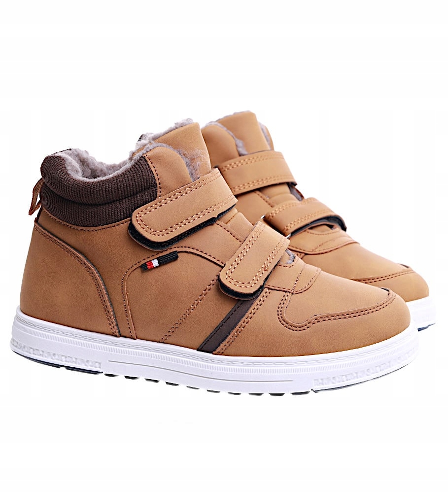 ZIMOWE CAMELOWE BUTY CHŁOPIĘCE ZAPINANE NA RZEPY TRAMPKI 15328 33 Marka Inna marka