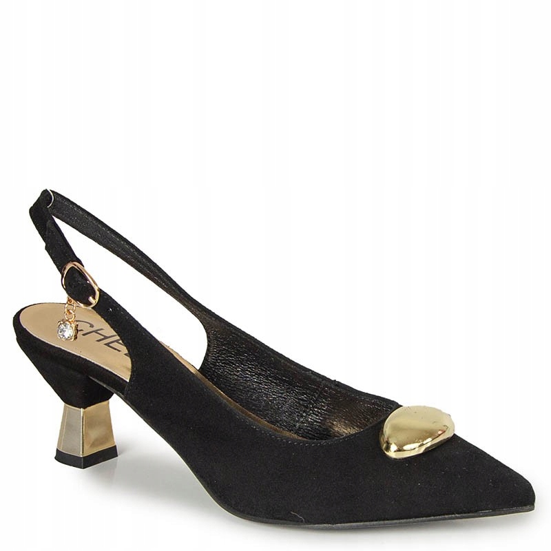 CheBello 4659 Černé Kožené Lodičky S Páskem 36