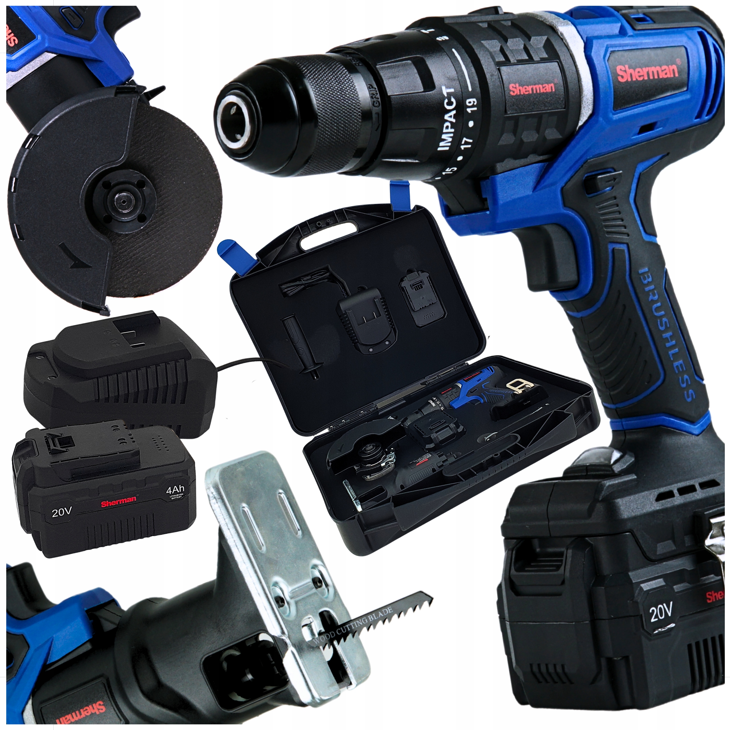 Wkrętarka Akumulatorowa Szlifierka Wyrzynarka zestaw 3W1 2XAKU