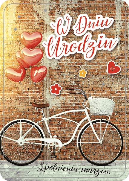 

Kartka urodzinowa dla rowerzystki zabawna 3D GM804