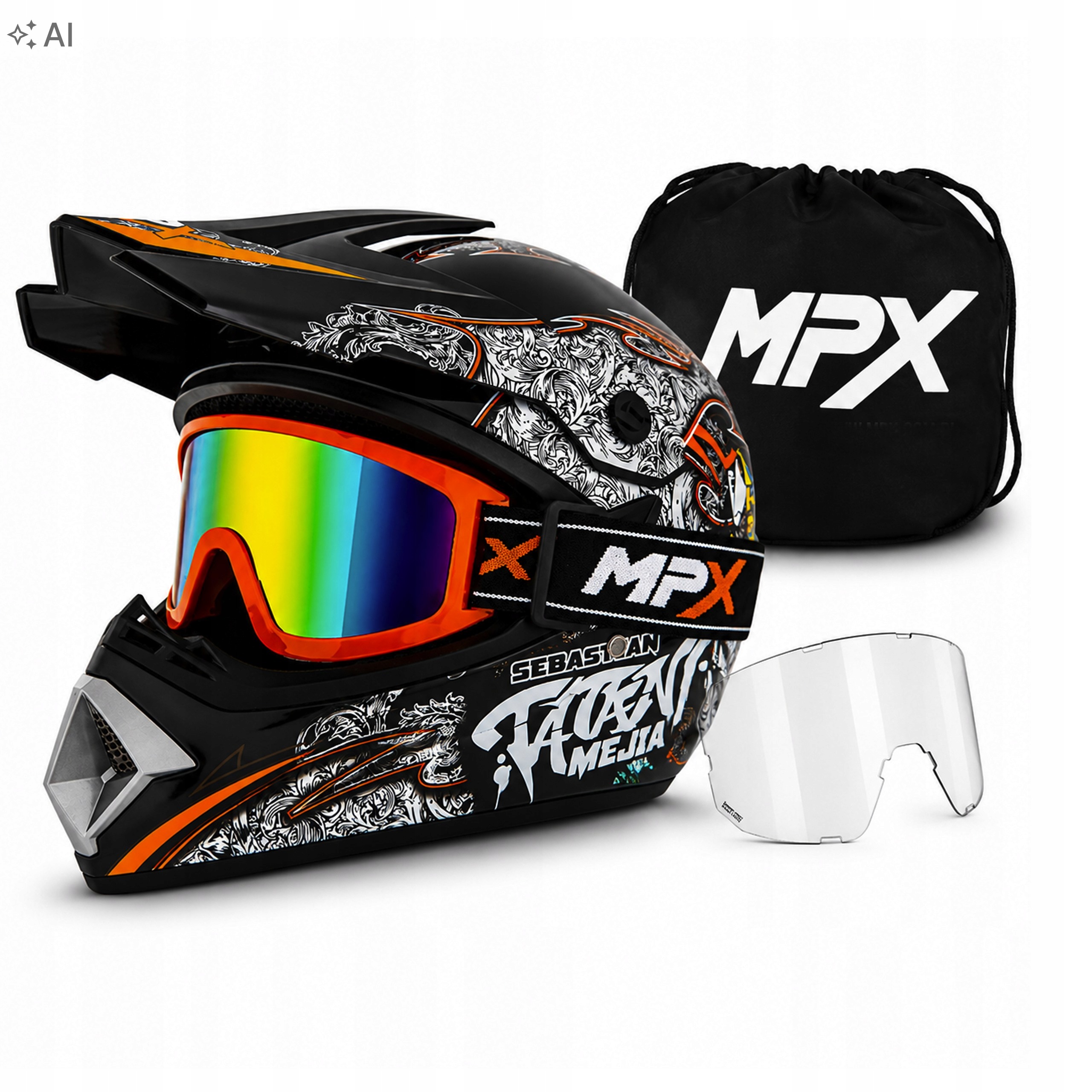 Kask Cross M Gogle Quad Atv Enduro Hulajnoga Elektryczna Rower Bmx Mtb
