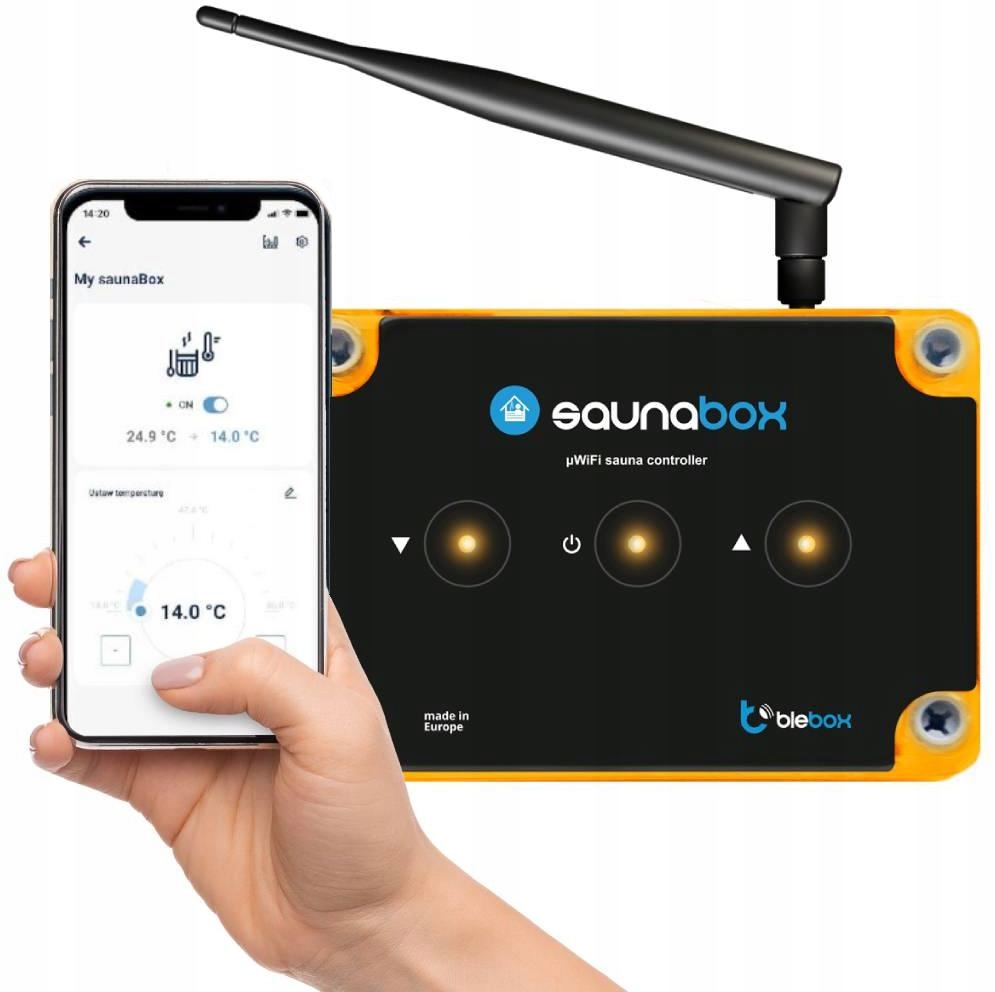 Sterownik Sauny Kontroler Do Saun BleBox saunaBox Pro WiFi antena