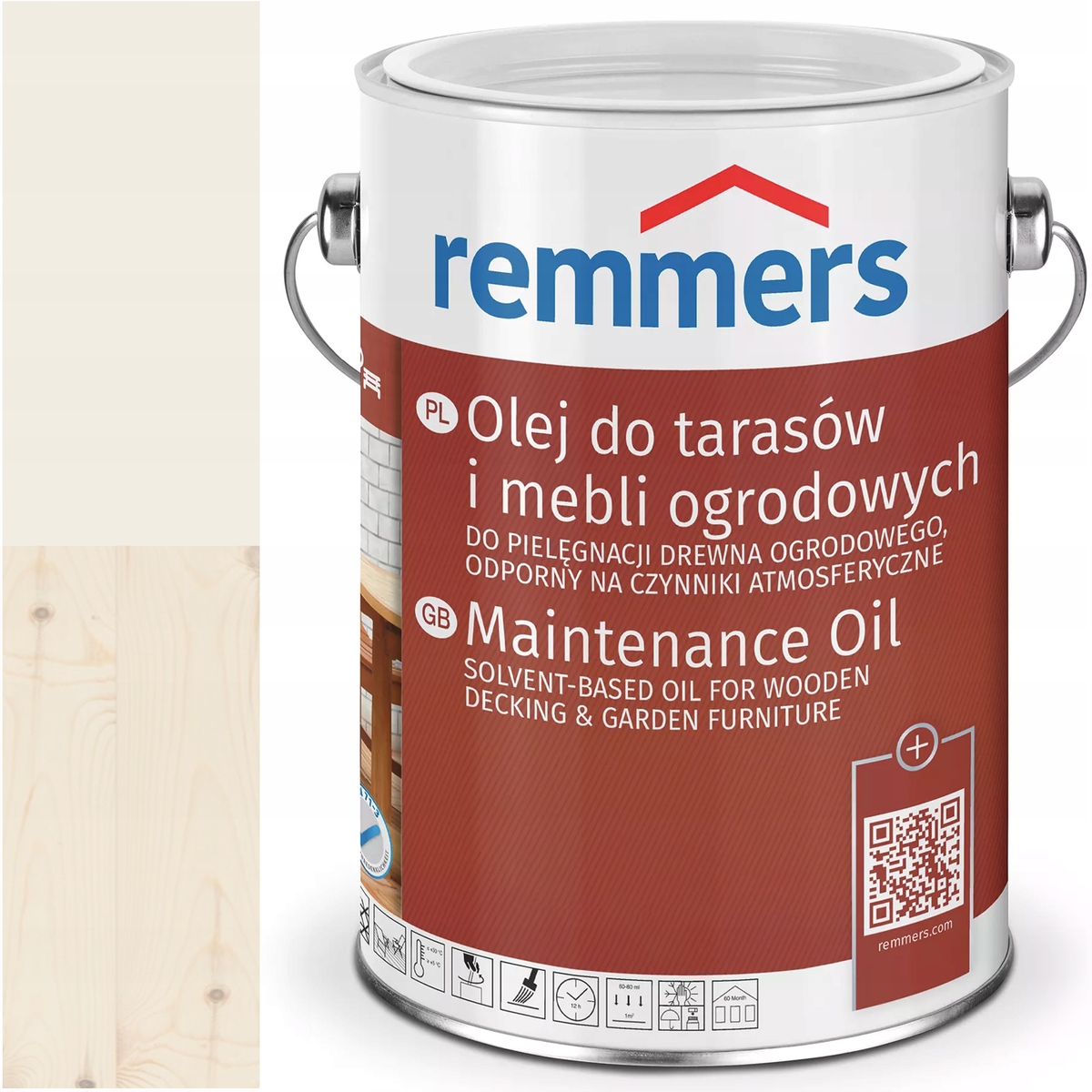 Remmers Pflege-ol olej na terasy a terasové desky Ral 9010 Bílý 5L