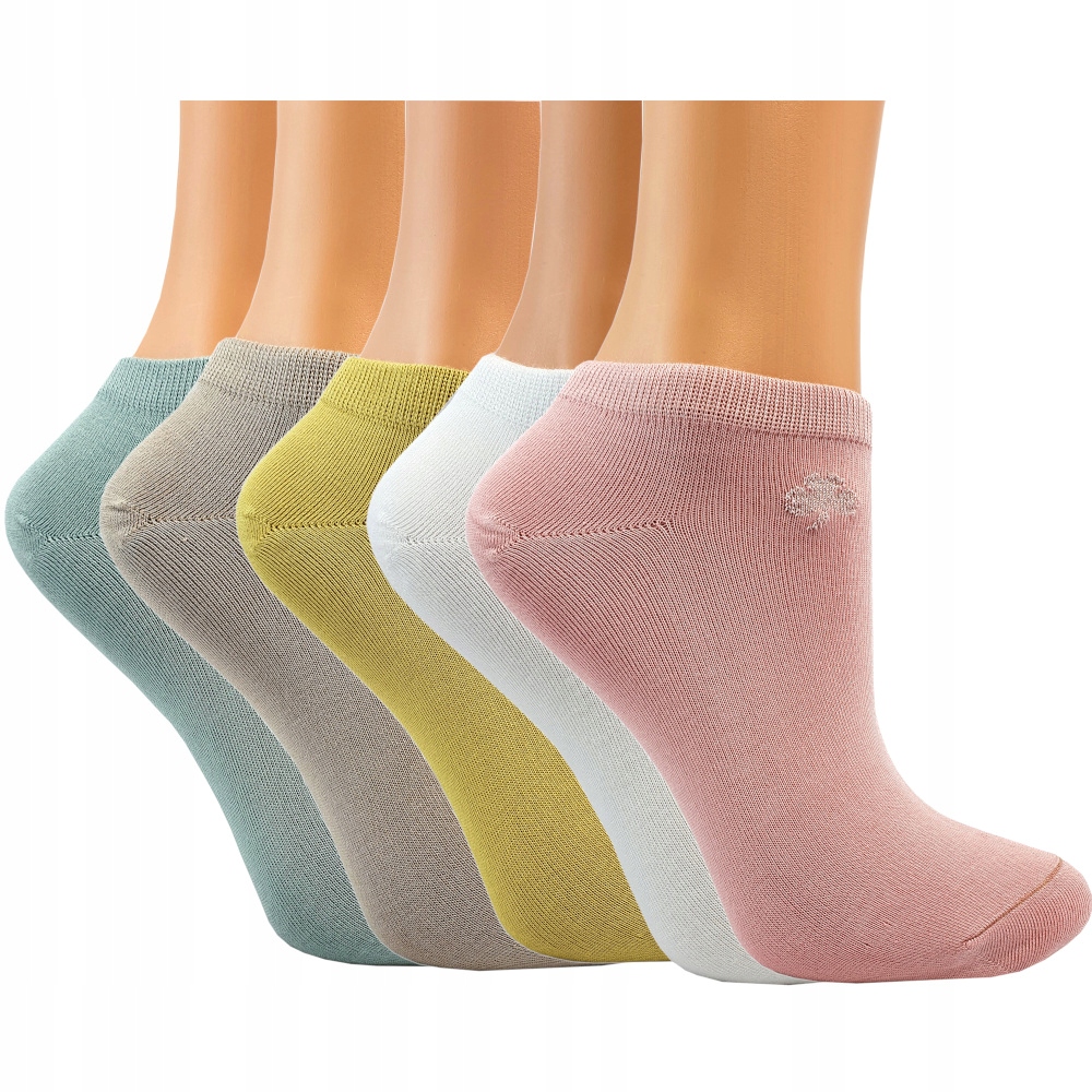 

5 Par Kolorowe Skarpety Damskie Stopki Bambus Wzór