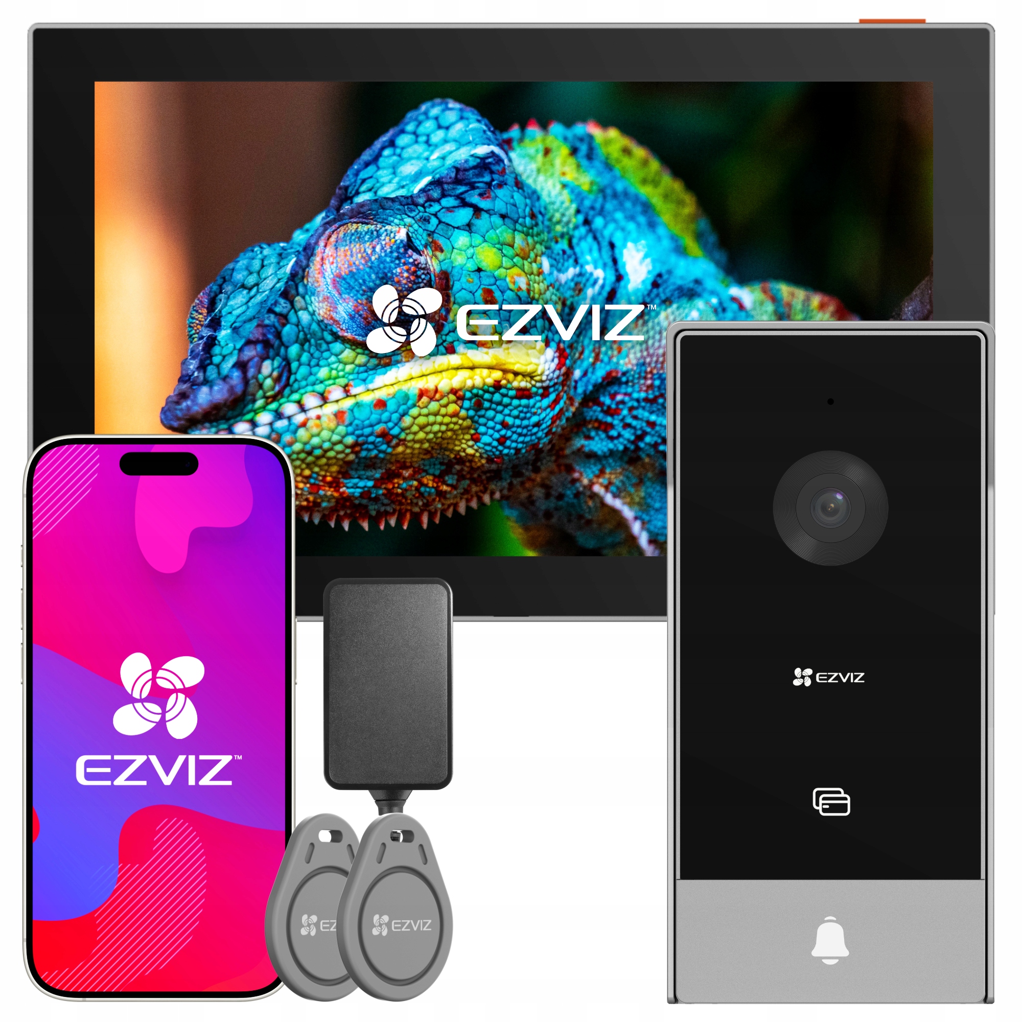 Wideodomofon WiFi Domofon Brama Furtka 2-żyły Aplikacja Breloki Ezviz HP5