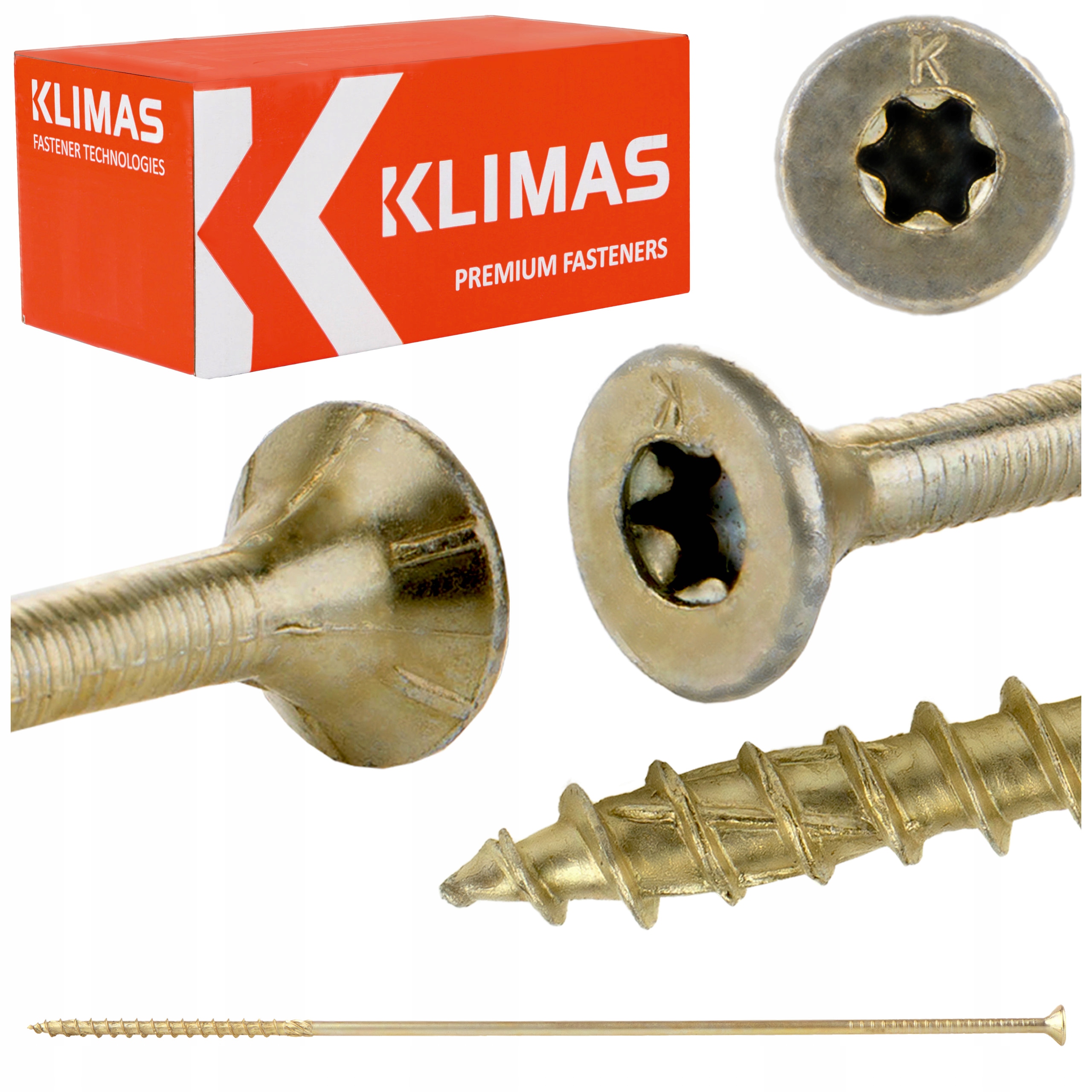 Skrutky do dreva Torx 6x300 mm 100 ks kužeľové tesárske Klimas Wkcs