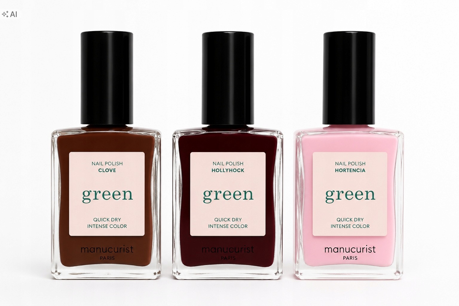 Sada 3 laků Manucurist Green Clove, Hollyhock & Hortencia