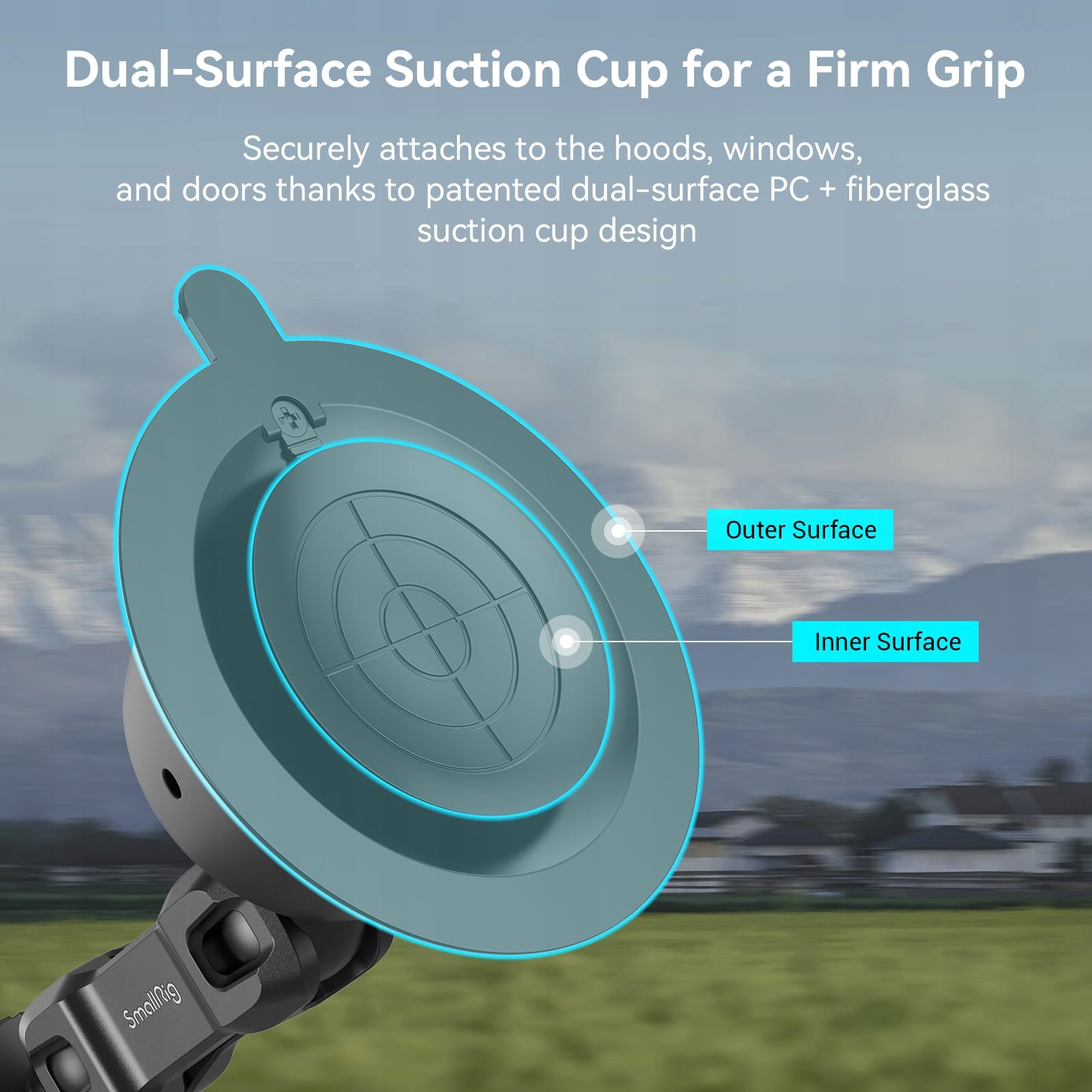 Uchwyt Przyssawkowy Do Auta Telefon GoPro DJI Insta360 Magic Arm SMALLRIG — miniatura 4