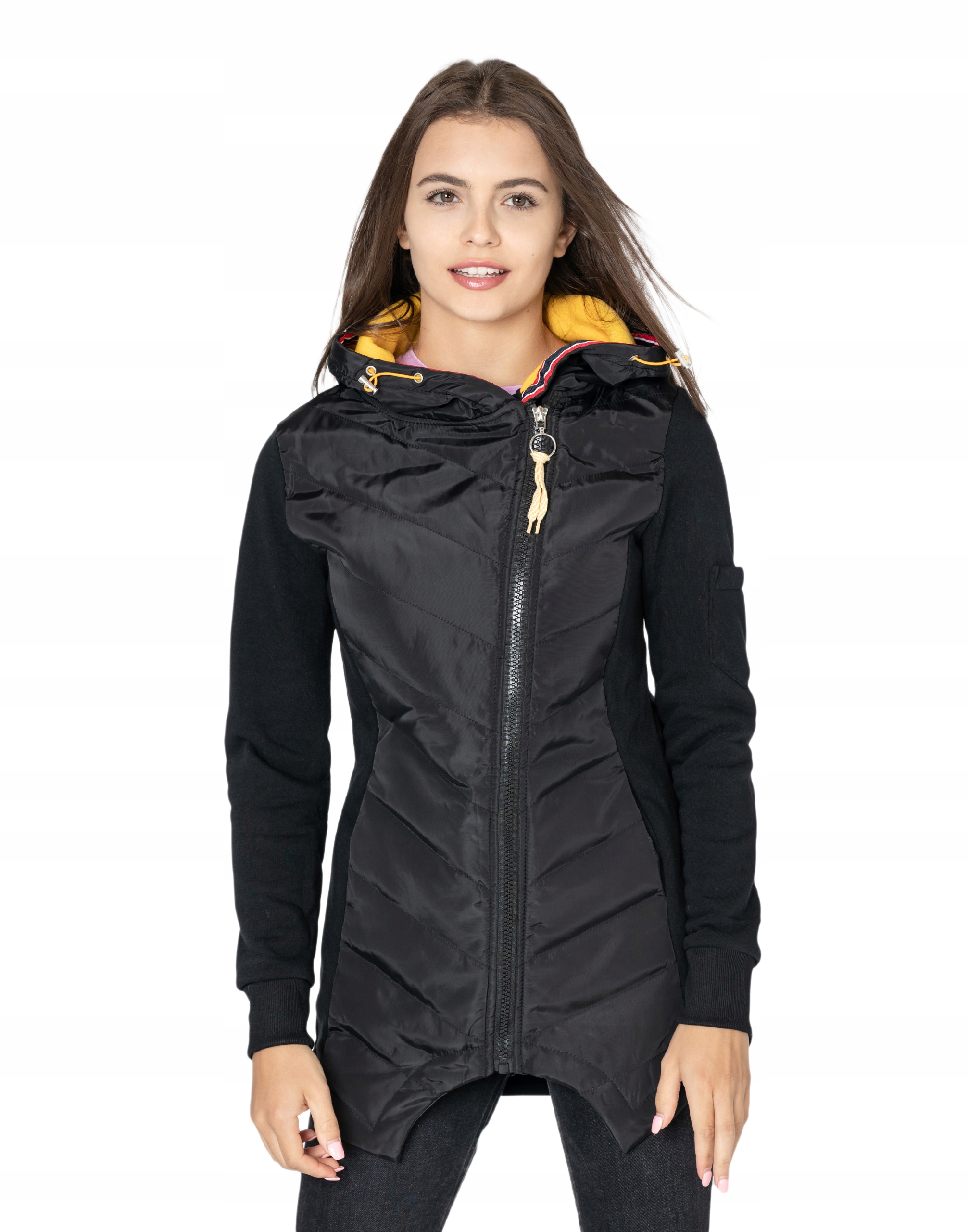 

Kurtka Długa Bluza Damska Kaptur Polar 530-02 r L