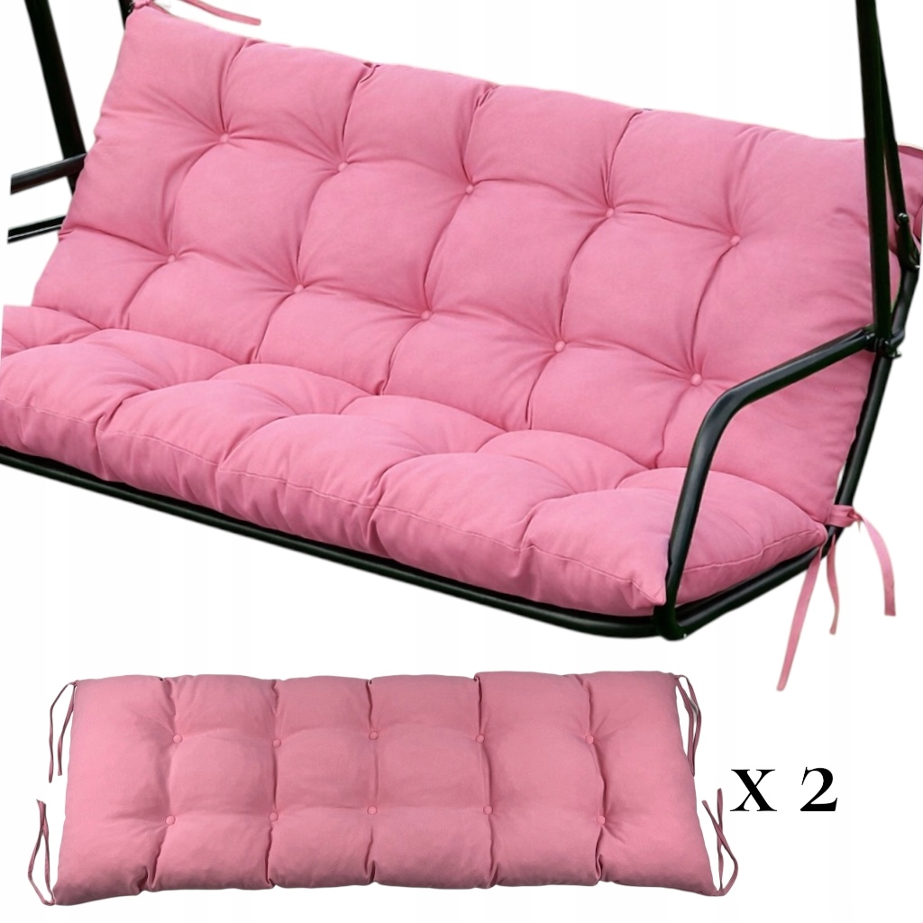 Polštáře na zahradní houpačku 150x50 sada 2 ks Růžová