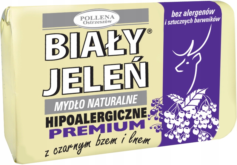 

Biały Jeleń Hipoalergiczne mydło Czarny Bez Len