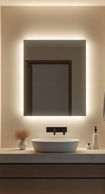 Kúpeľňové Zrkadlo Led 80x60 cm Podsvietené Led Obdĺžnikové Zrkadlo Cob