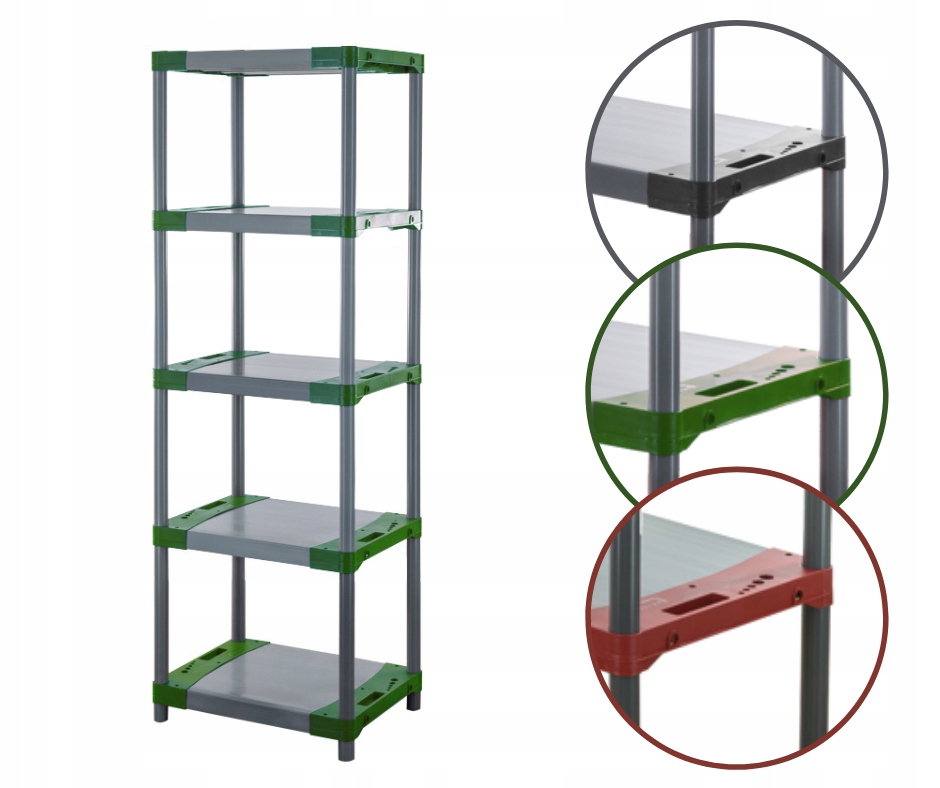 Skladový regál plastový regál do pivnice regál do garáže 180x60x46 Eko