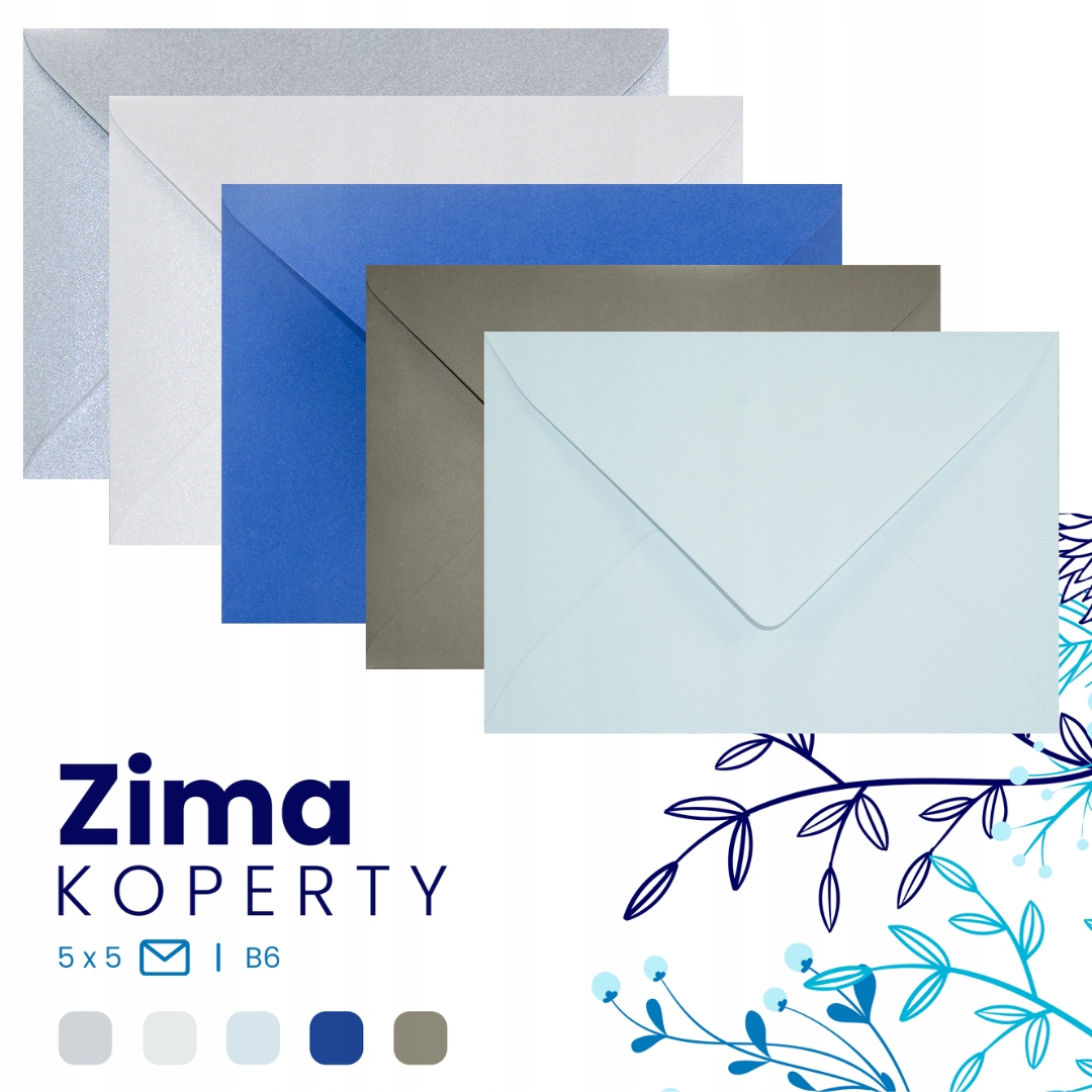 

Koperty kolorowe mix B6 zestaw Zima 25szt.