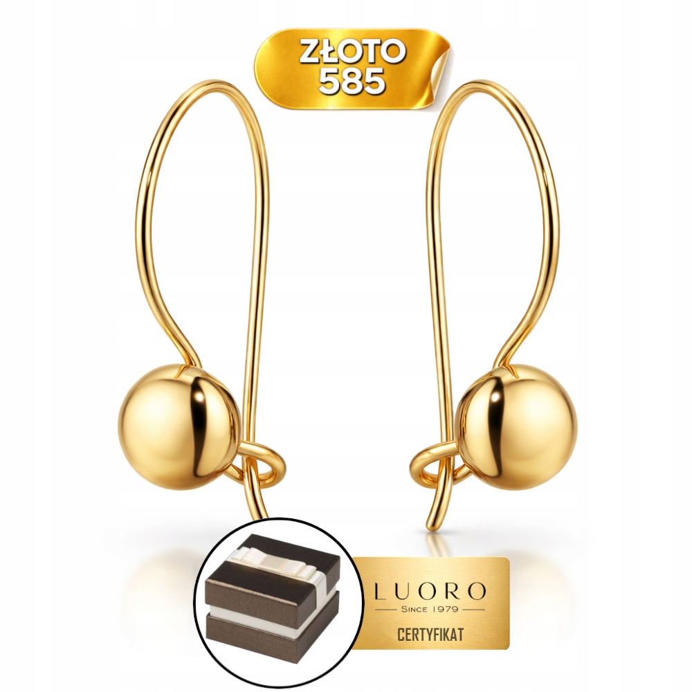 Náušnice Zlaté 585 14K Jemné Plné Kolečko Dárek