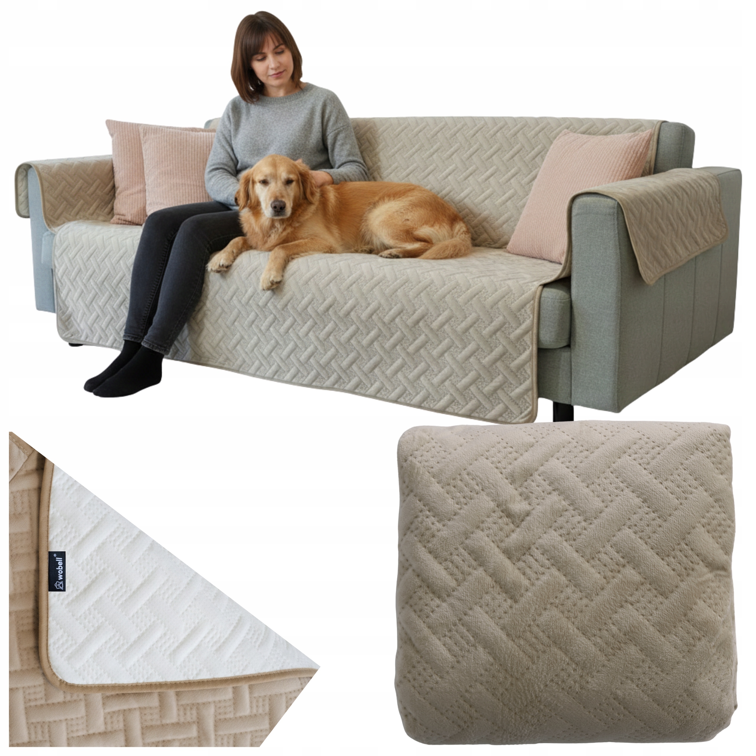 Ochranný přehoz na postel pro psa, protiskluzový, voděodolný, 167x193