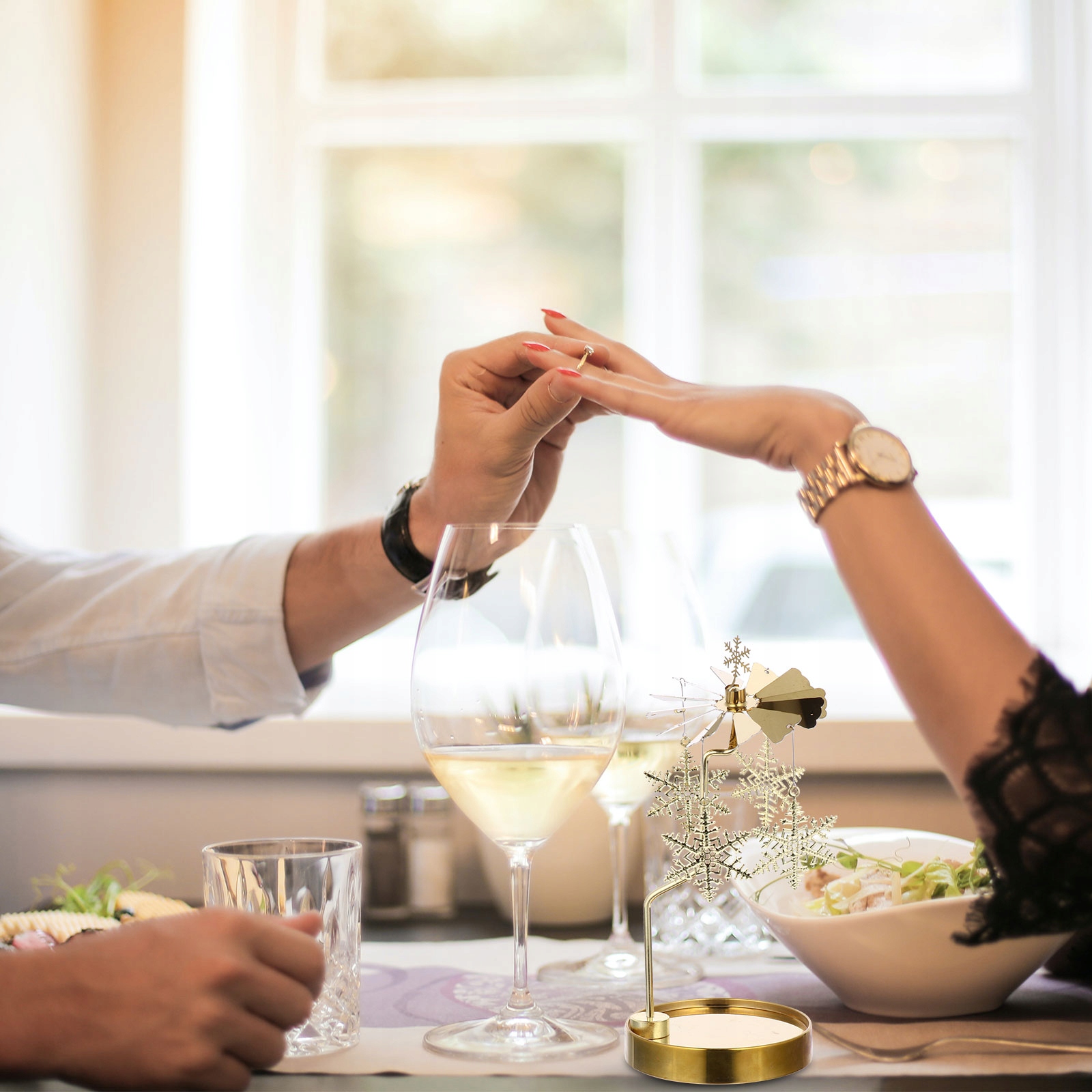 TEALIGHTOWE DEKORACJE ŚLUBNE ŚWIĄTECZNE SPINNER Wysokość produktu 3 cm