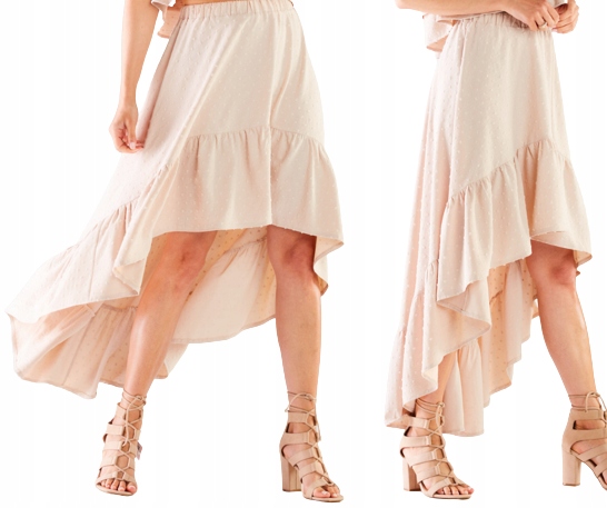 Asymetrická vzdušná sukně s volánem S/m