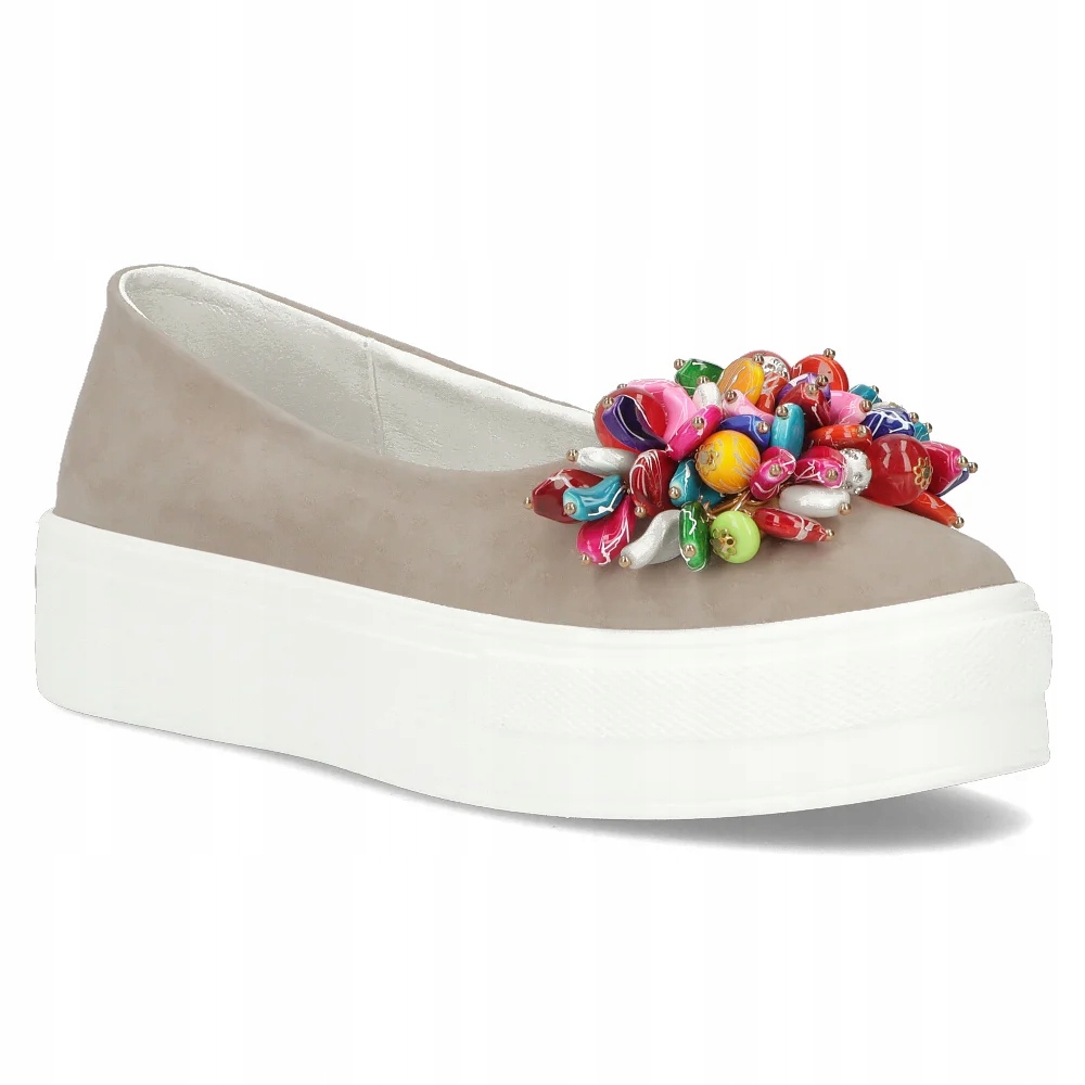 Buty damskie skórzane półbuty na platformie Filippo lekkie r.39