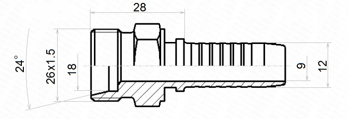 CEL ZAKUCIE HYDRAULICZNE DN12 1-2SN M26x1.5 HYDROLIDER Numer katalogowy części 4.08.12.026