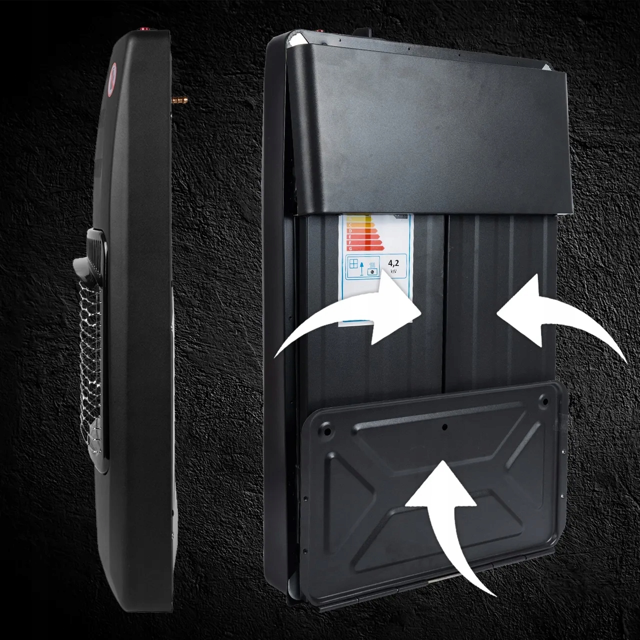 PIECYK GAZOWY NA BUTLE REDUKTOR WĄŻ ZESTAW 4200W Kolor czarny