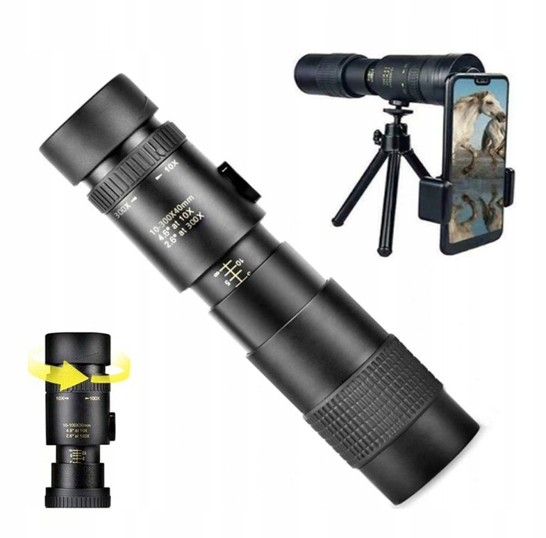 

Monokular Luneta Lornetka Statyw Zoom 10-300x 40mm