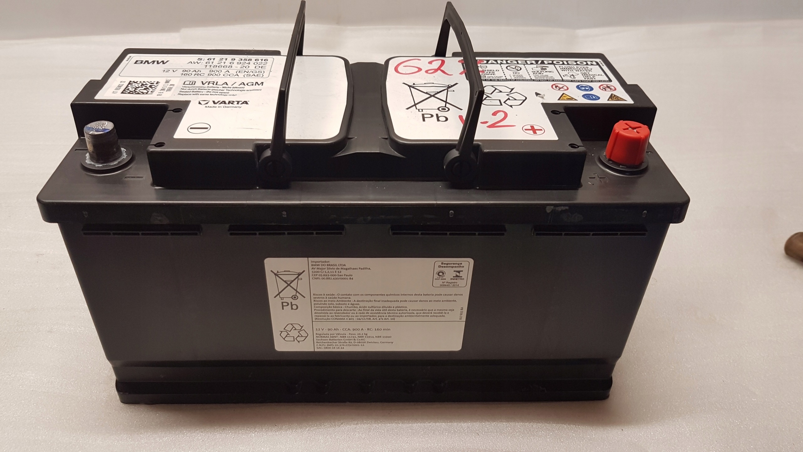 battery BMW 12V 90Ah 900A 9358616 6924022