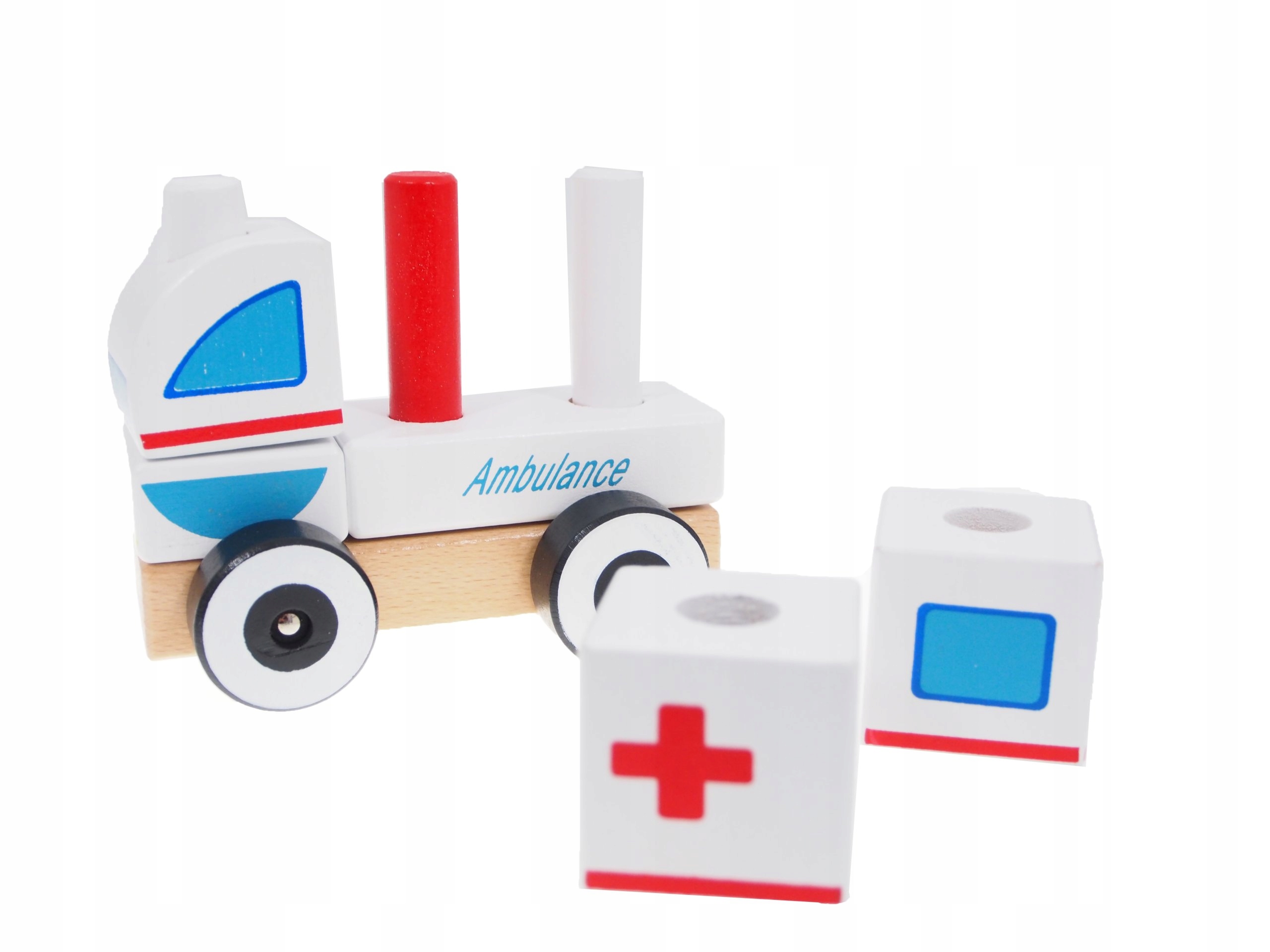 POGOTOWIE AMBULANS KARETKA ZABAWKA DREWNIANA AUTKO Kod producenta W05C012