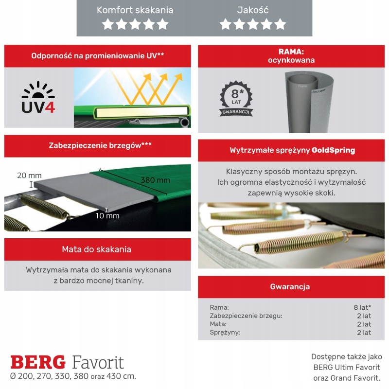 BERG Trampolina Favorit Gray 270 cm + Siatka Comfort EAN (GTIN) 8715839070910