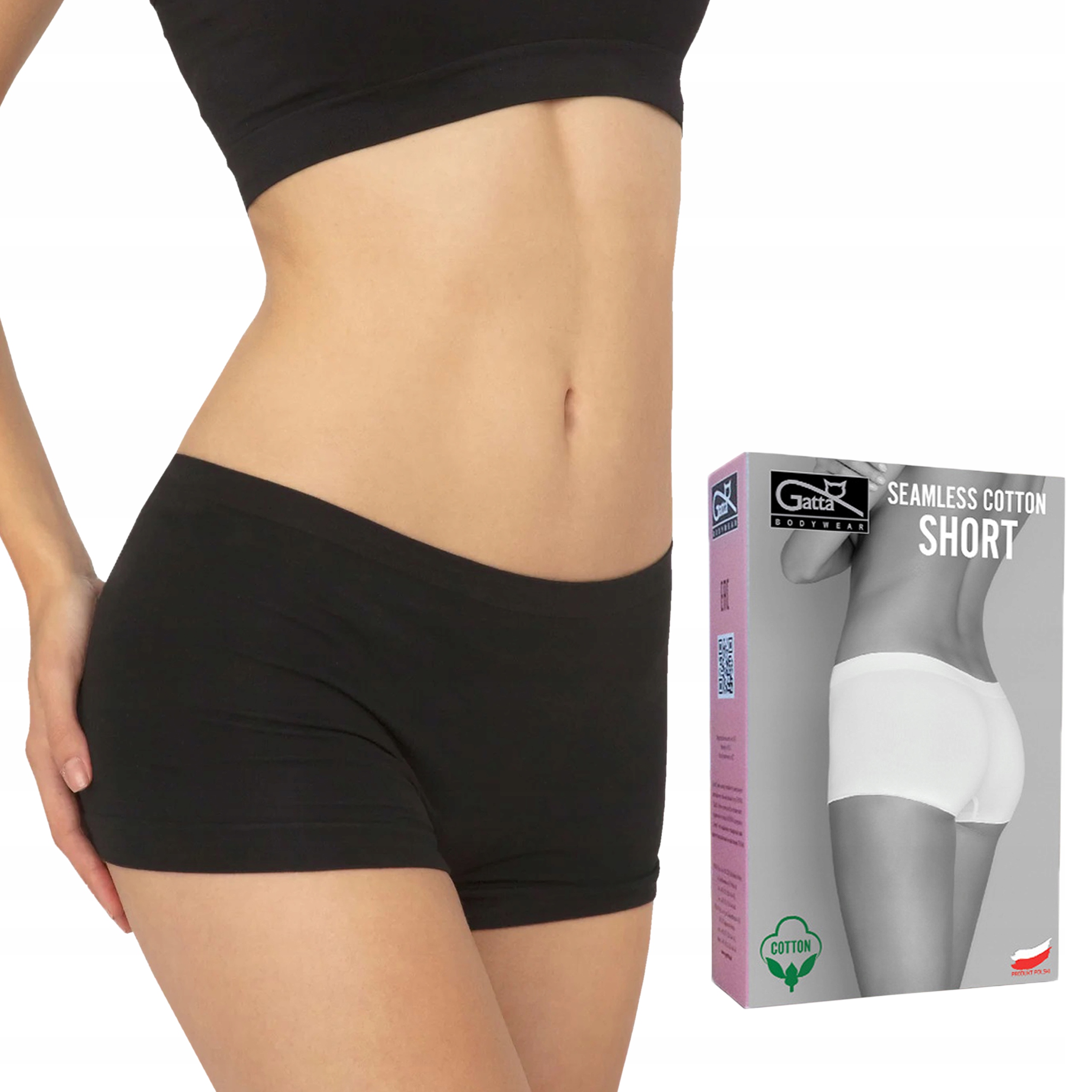 

Gatta majtki Short, bezszwowe, bawełna, czarny, L