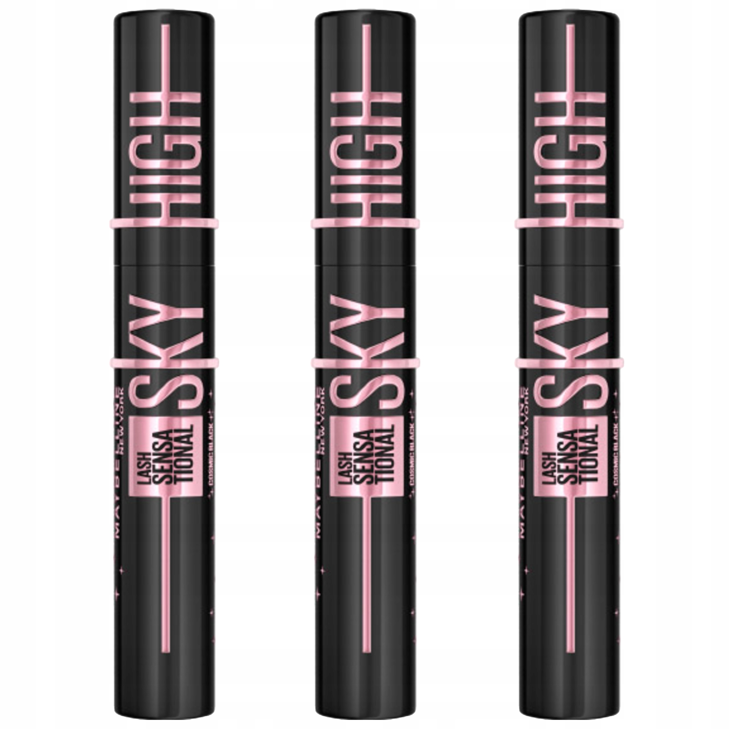 Zestaw 3x Maybelline Lash Sensational Sky High Cosmic Black Tusz Do Rzęs