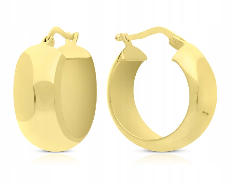 Náušnice Zlaté 585 Kolečka Široká Hladká Silná Kolečka Dámské