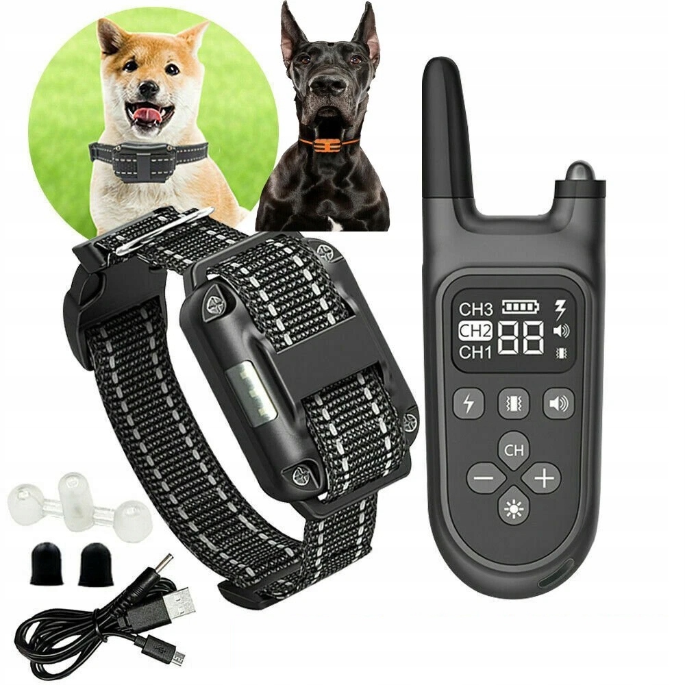 Elektrický výcvikový obojek pro psa 800M s dálkovým ovládáním pro malého i velkého psa