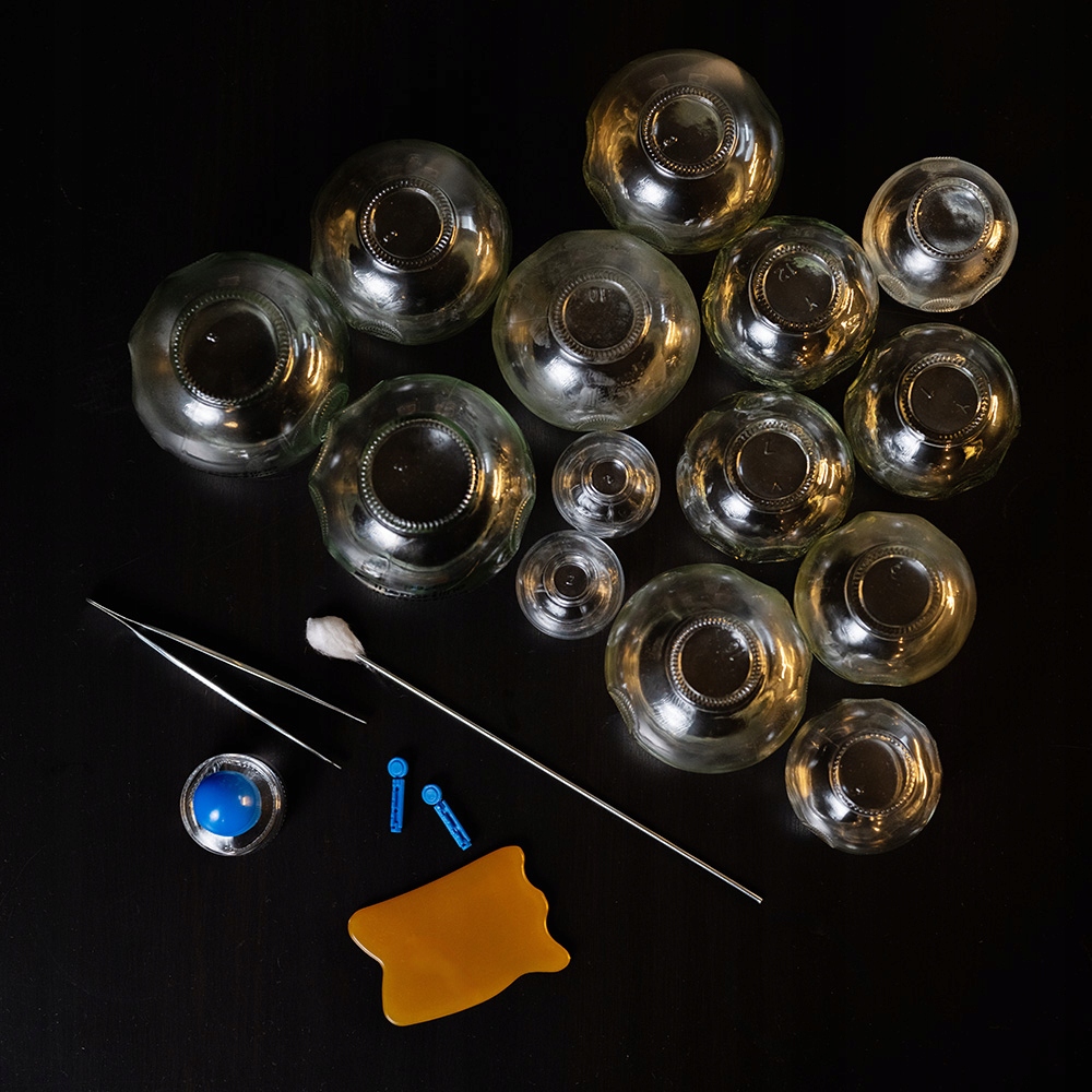 Bańki lekarskie szklane ogniowe Zestaw inSPORTline Sebsahar