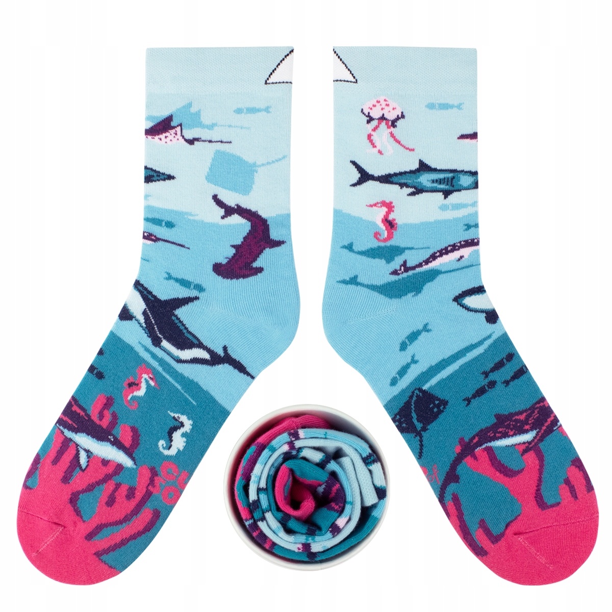 

Cupofsox Kolorowe Skarpety Ocean Morze Ryby 41-44