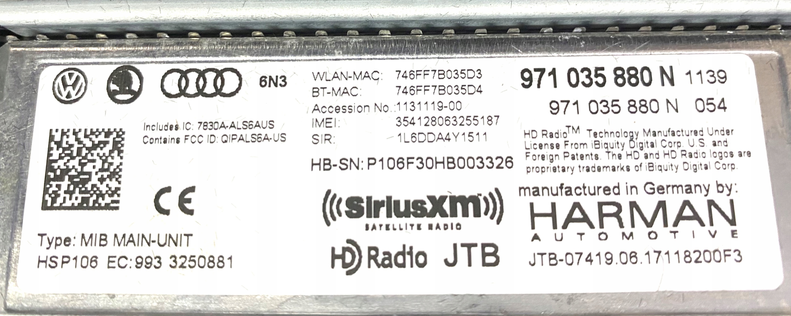 Radio panel navigation CD PORSCHE PANAMERA 971 OE