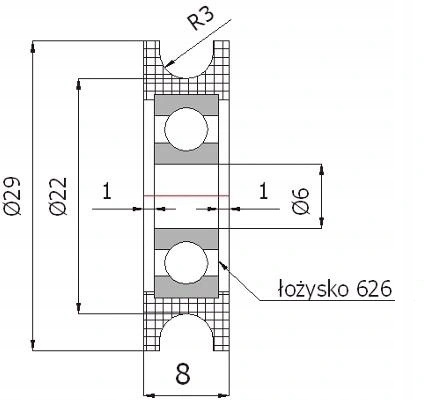 ROLKA ROLKI fi 29mm DO ATLASU NA LINĘ LINKĘ fi 6mm EAN (GTIN) 5903636533933